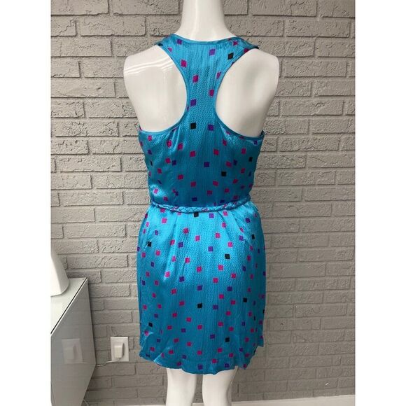 Britt Ryan Women Crinkled Multicolored Silk Halter Mini Dress Size 4 - Picture 4 of 8